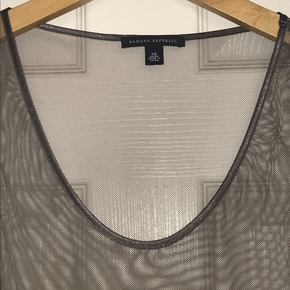 🍍Banana Republic Floral Gray Mesh Over Tan… - Picture 2 of 5